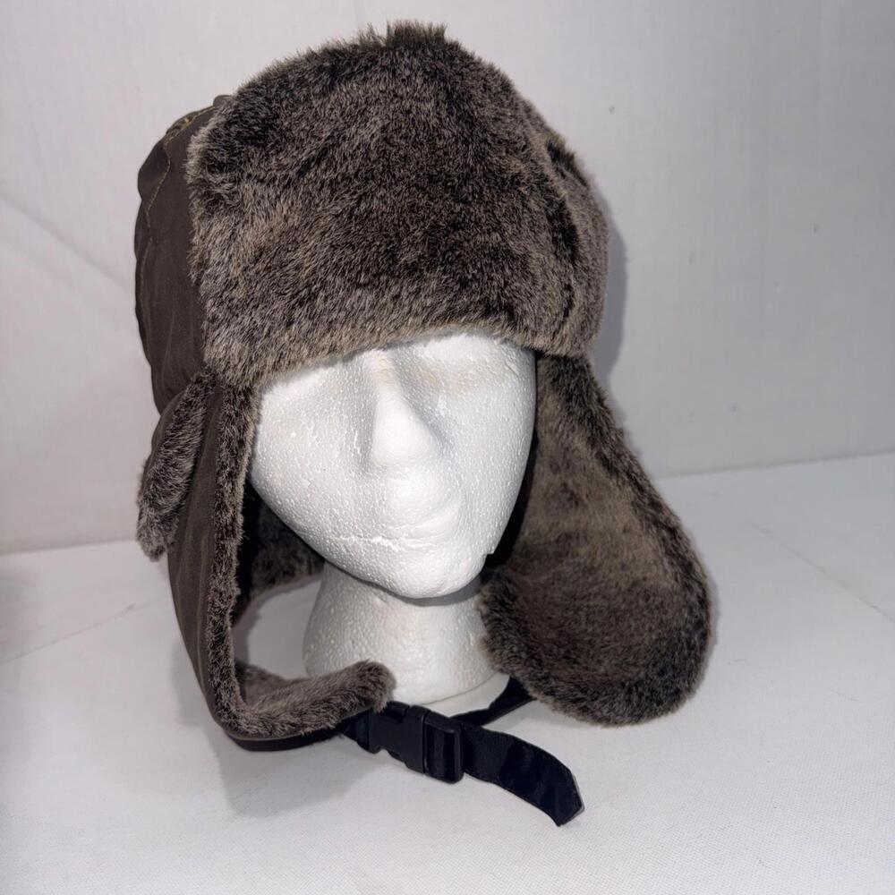 Lake Of The Isles Fuzzy Trapper‎ Hat With Chin Strap Size Medium